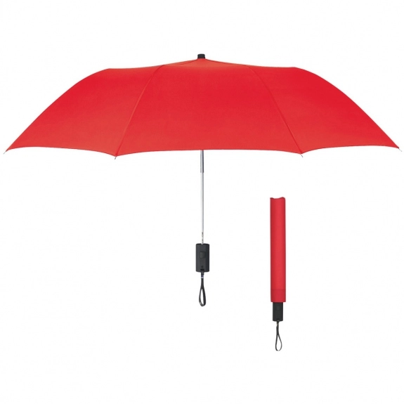 Red Auto-Open Folding Custom Umbrellas