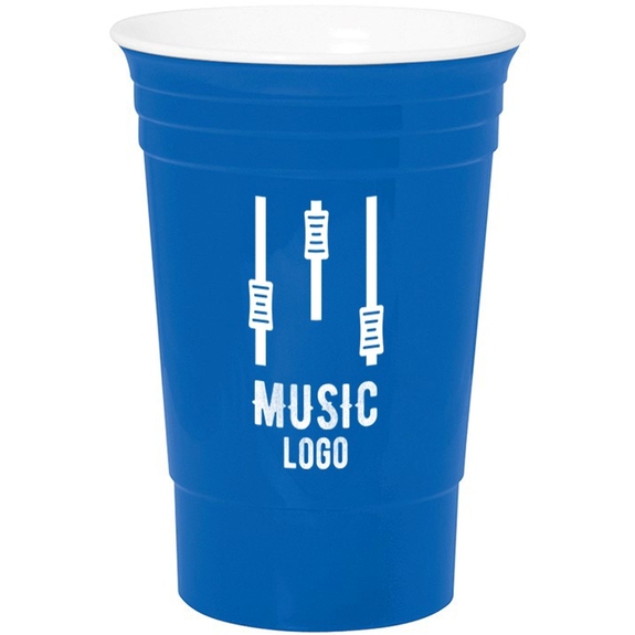 Blue The Party Cup&#174; Reusable Insulated Custom Plastic Cup - 16 oz.