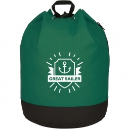 Green Custom Drawstring Backpack w/ PVC Lining