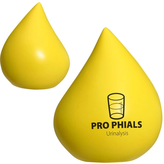 Yellow Water Droplet Custom Stress Ball