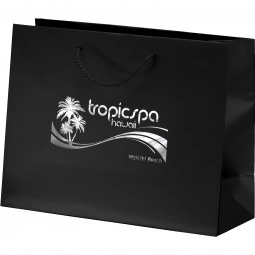 Black Euro Logo Tote Bag Shopping Bag - 13"w x 10"h x 5"d