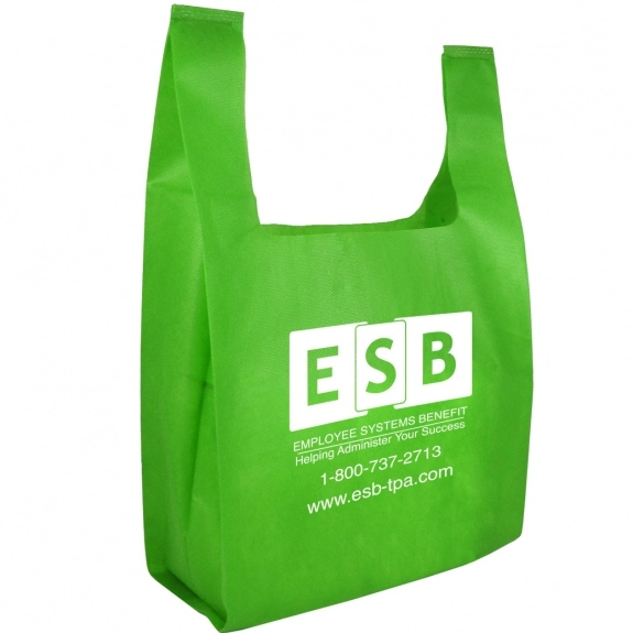 Lime Green Non-Woven Reusable Custom Grocery Bags