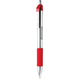 Red MaxGlide Click Chrome Custom Pens w/ Rubber Grip