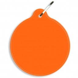 Fluor. Orange Round Reflective Promotional Zipper Pulls