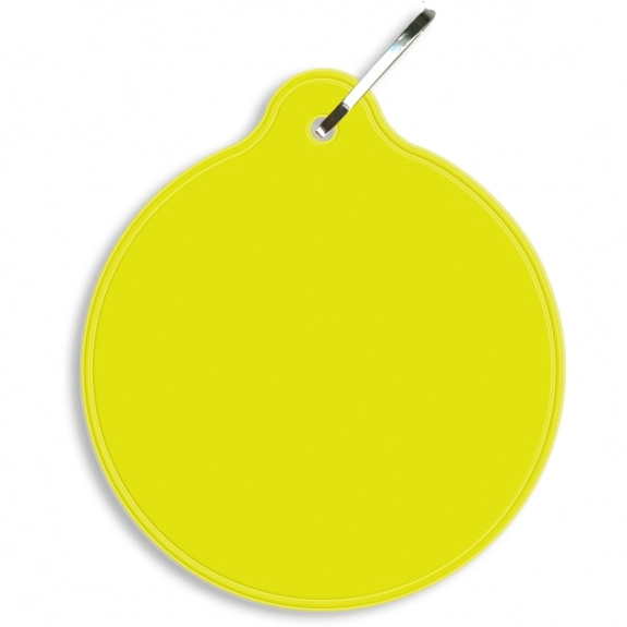 Fluor. Yellow Round Reflective Promotional Zipper Pulls