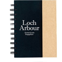 Black - Small Lined Branded Spiral Notebook w/ Sticky Notes & Flags