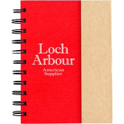 Red - Small Lined Branded Spiral Notebook w/ Sticky Notes & Flags