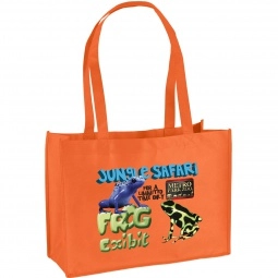 Orange Full Color Custom Non-Woven Shopper Tote Bag