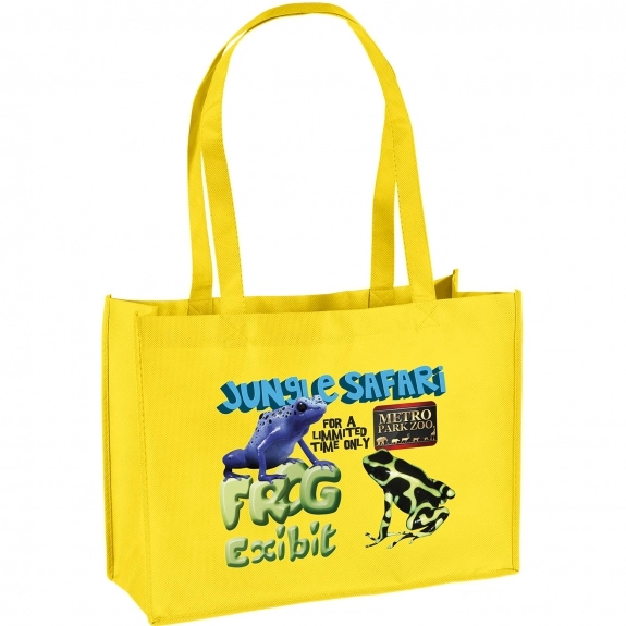 Yellow Full Color Custom Non-Woven Shopper Tote Bag