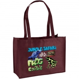 Burgundy Full Color Custom Non-Woven Shopper Tote Bag