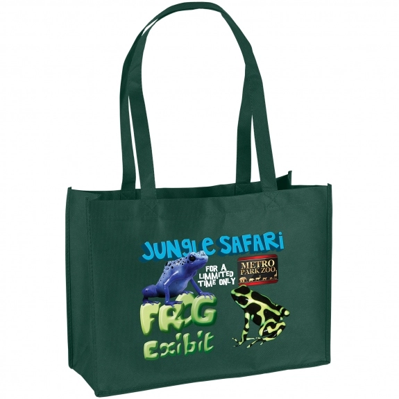 Hunter Green Full Color Custom Non-Woven Shopper Tote Bag