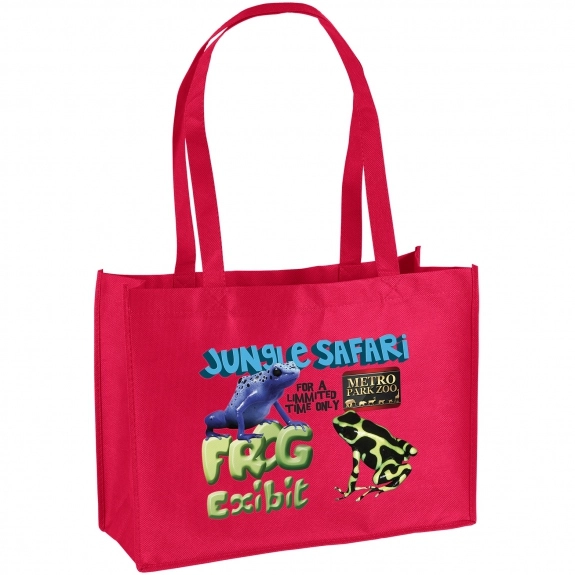 Red Full Color Custom Non-Woven Shopper Tote Bag