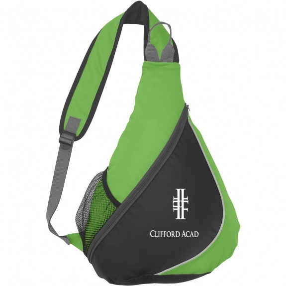 Lime Green Sling Promotional Backpacks