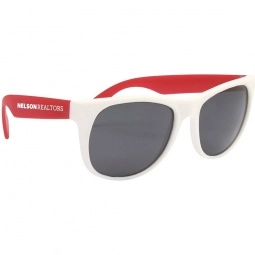Rubberized White Frame Custom Sunglasses