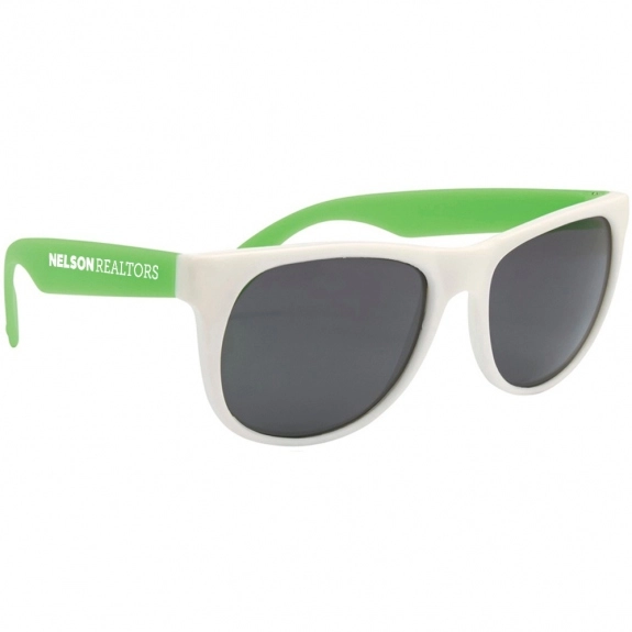 Green Rubberized Custom Sunglasses