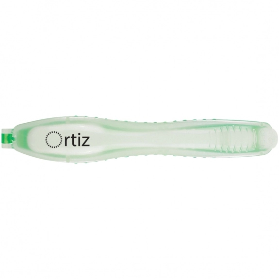Green - Travel Size Promotional Toothbrush in Folding Case