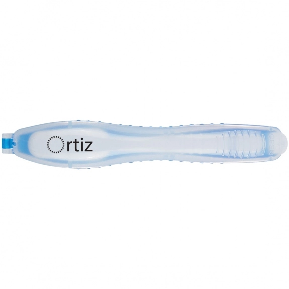 Blue - Travel Size Promotional Toothbrush in Folding Case