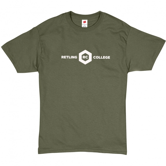 Fatigue green Hanes ComfortSoft Promotional T-Shirt - Colors