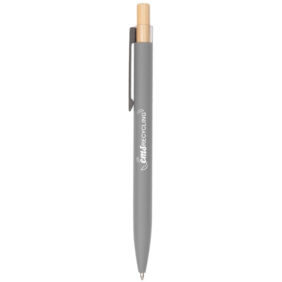 Gray - Recycled Aluminum and Bamboo Promotional Pen