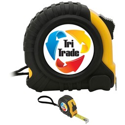 Yellow - Rubber/Plastic Promotional Tape Measure - 12'