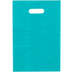 Frosted Teal Frosted Die Cut Handle Promotional Plastic Bag