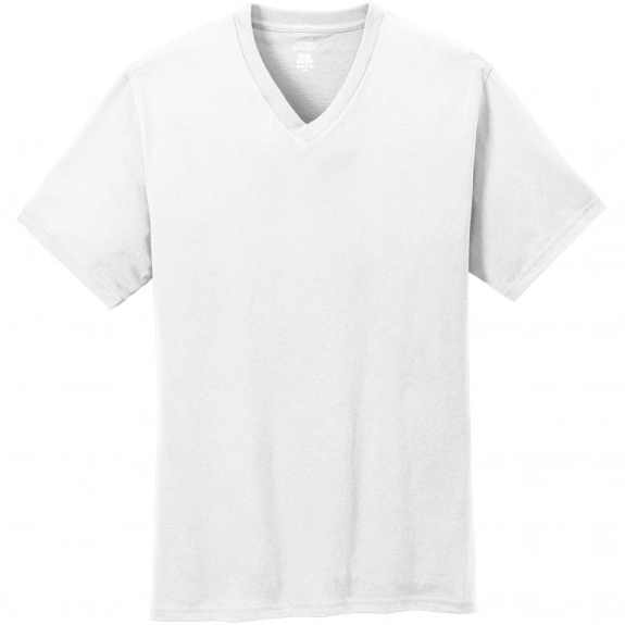 White Port & Company V-Neck Custom T-Shirts