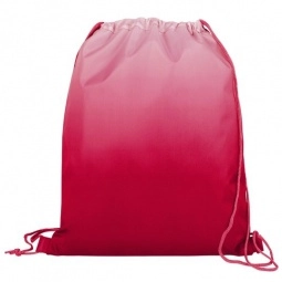 Red - Ombre Custom Drawstring Bag - 13.5"w x 16.5"h