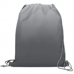 Gray - Ombre Custom Drawstring Bag - 13.5"w x 16.5"h