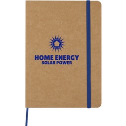 Natural / blue - Eco-Inspired Promotional Notebook w/ Strap - 5"w x 7"h