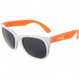 orange Neon White Frame Promotional Sunglasses