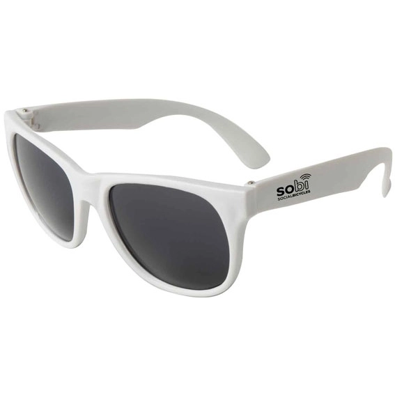 white Neon White Frame Promotional Sunglasses
