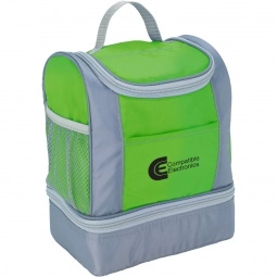 Grey/Lime Green Two-Tone Insulated Custom Lunch Bag