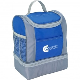 Grey/Blue Two-Tone Insulated Custom Lunch Bag
