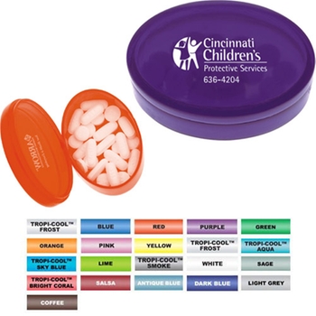 Promotional Pocket-sized case ideal for carrying a variety of pills, large and small.