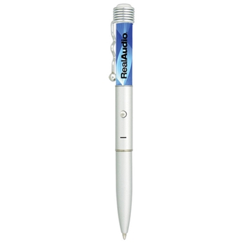 Promotional One click lights up your pen in blue with black ink.
