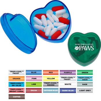 Promotional Pocket-sized case ideal for carrying a variety of pills, large and small.