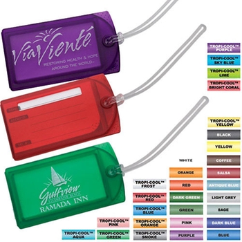 Promotional Luggage and your logo will stand out with this bright promotional tag.