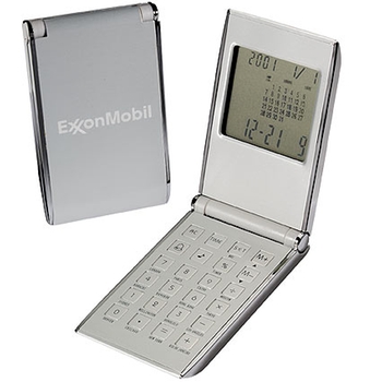 Promotional They'll see your logo before they flip open this sleek Anodized Aluminum calculator.