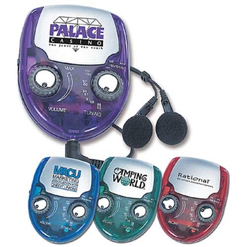 Promotional A compact AM/FM scan radio.