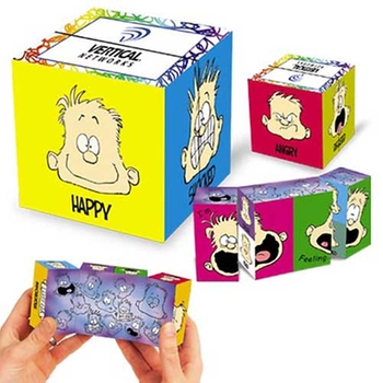 Promotional This Krazy Cube opens up to show fun faces for every mood, with your logo on top!