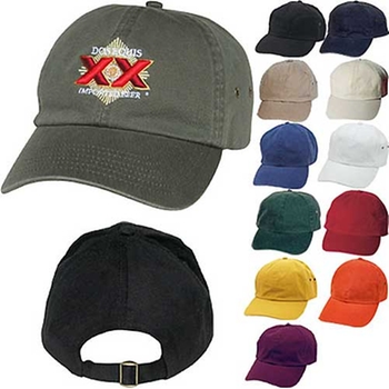 Promotional Very popular relaxed cap in upscale laundered chino twill. Metal side eyelets update this classic.