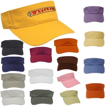 Promotional Economically priced imprinted visor in 16 colors.