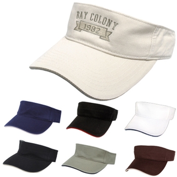 Promotional Sporty visor with contrasting undervisor in upscale laundered chino twill.