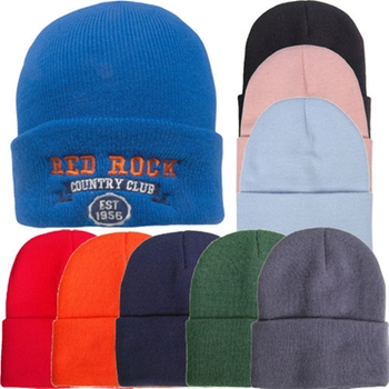 Promotional Have your logo embroidered on this classic, popular 100% acrylic fold up knitted watchman cap.