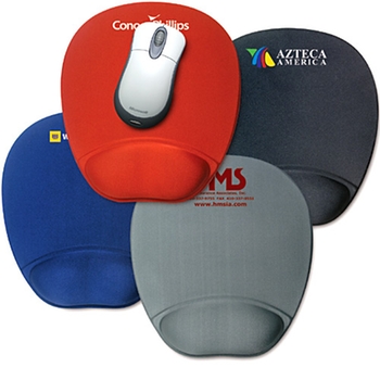 Promotional Soft cushioned wrist support make this mousepad ideal for marathon computer usage!