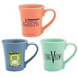 Promotional Stylishly shaped, handmade ceramic lead-free promotional mug.