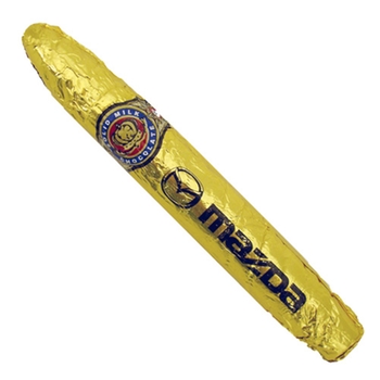 Promotional A delicious chocolate cigar individually wrapped in colorful foil.