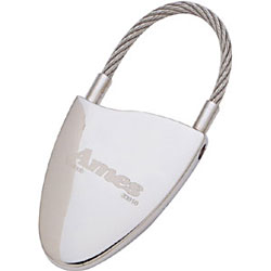 Promotional An attractive key tag with a braided wire closure.