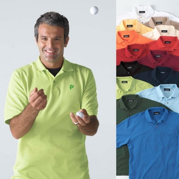 Promotional Top quality short sleeved golf shirt. Made of 100% combed cotton.
