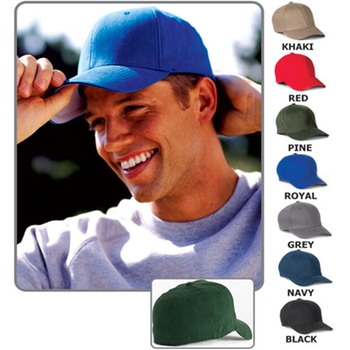 Promotional Elastic Spandex is woven into entire crown to accommodate any size head.